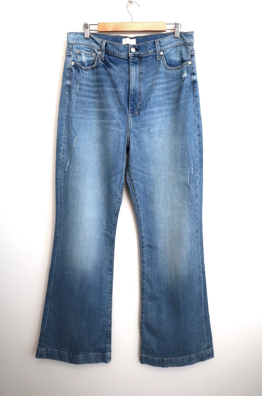 SEVEN FOR ALL MANKIND Ultra High Rise Dojo Flare Distress Jeans Revolve 33 $258